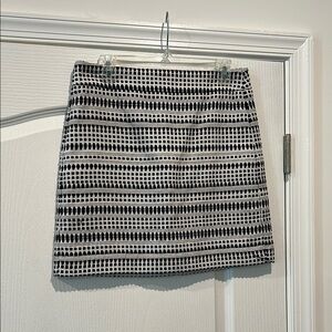 LOFT Black and White Mini Skirt
